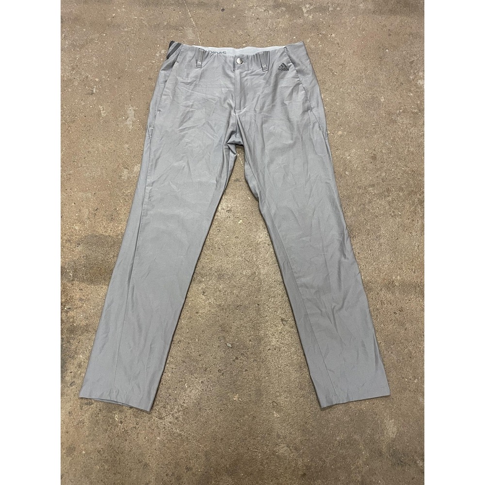 Adidas Pants Mens‎ 30x30 Gray Golf Chino Stretch 3-Stripes Logo Performance Tech